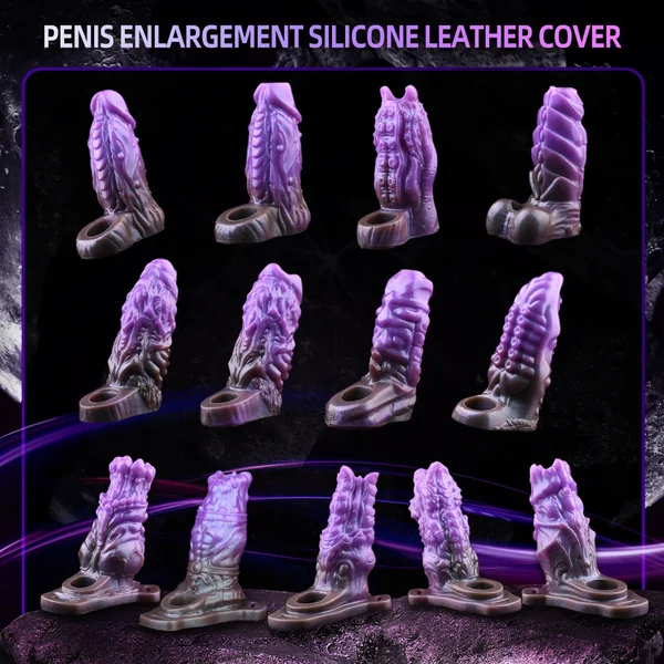 FAAK Multiple sizes Penis enlargement silicone leather cover