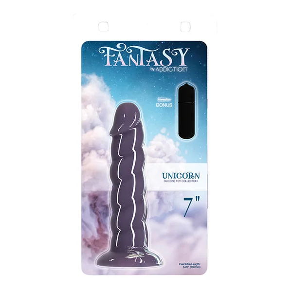 Fantasy Addiction 7" Unicorn Dildo - Purple