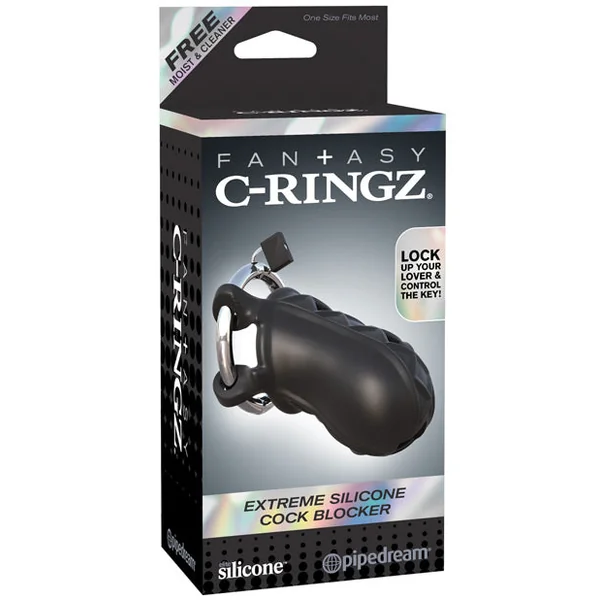 Fantasy C-ringz Extreme Silicone Cock Blocker - Black