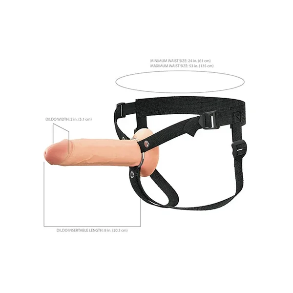 Fantasy X-Tensions Elite 8″ Silicone Hollow Strap-on w/Harness – Light