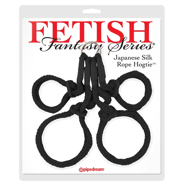 FETISH FANTASY JAPANESE SILK ROPE HOGTIE BLACK