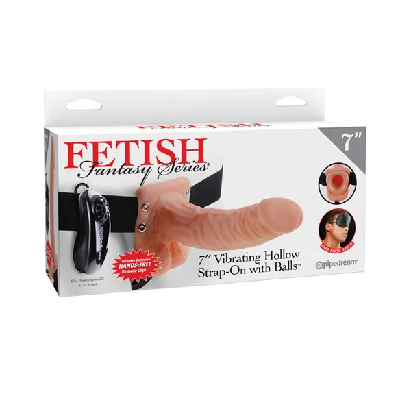 "Fetish Fantasy Series 7"" Vibrating Hollow Strap On W/balls"