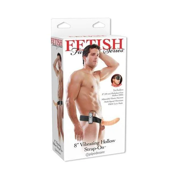 Fetish Fantasy Series 8-Inch Vibrating Hollow Strap-on - Flesh