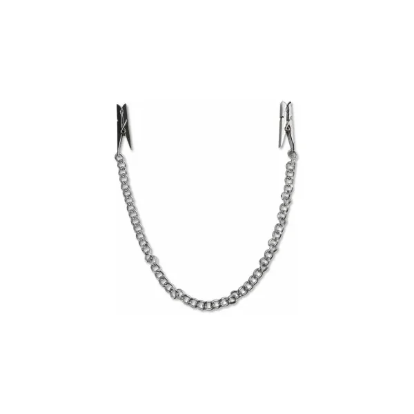 Fetish Fantasy Series Nipple Chain Clamps, Silver