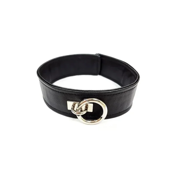 Fetish Play Collar Vegan Leather – Black