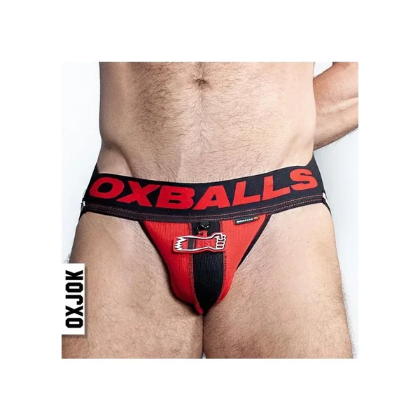 Fister 3D Rubber Fist Jock – Black/Red – Small