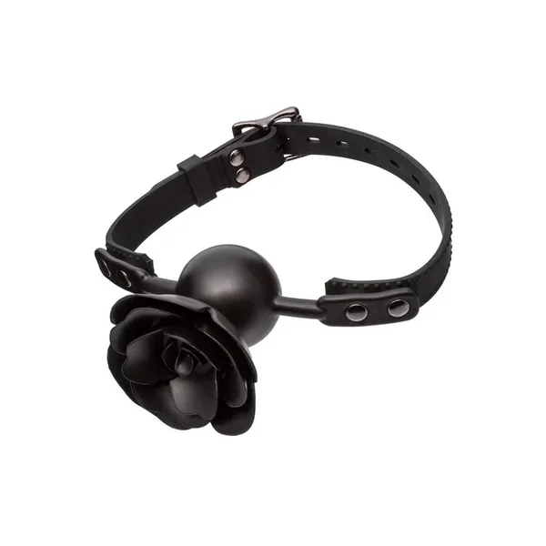 Forbidden Silicone Removable Rose Gag – Black