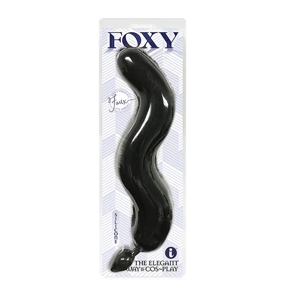 FOXY TAIL SILICONE BUTT PLUG BLACK