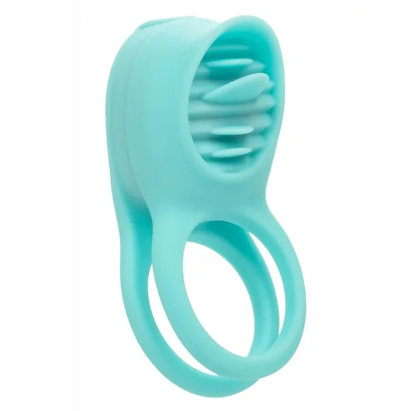French Kiss Enhancer Silicone Rechargeable Cock Ring – Blue