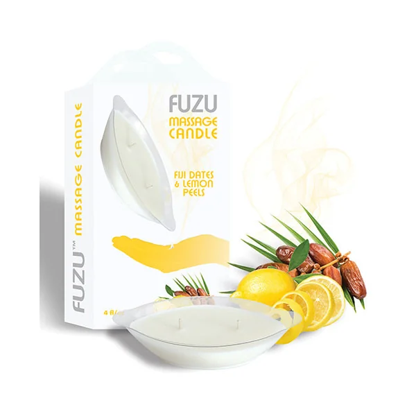 Fuzu Massage Candle - 4 Oz Fiji Dates & Lemon Peel