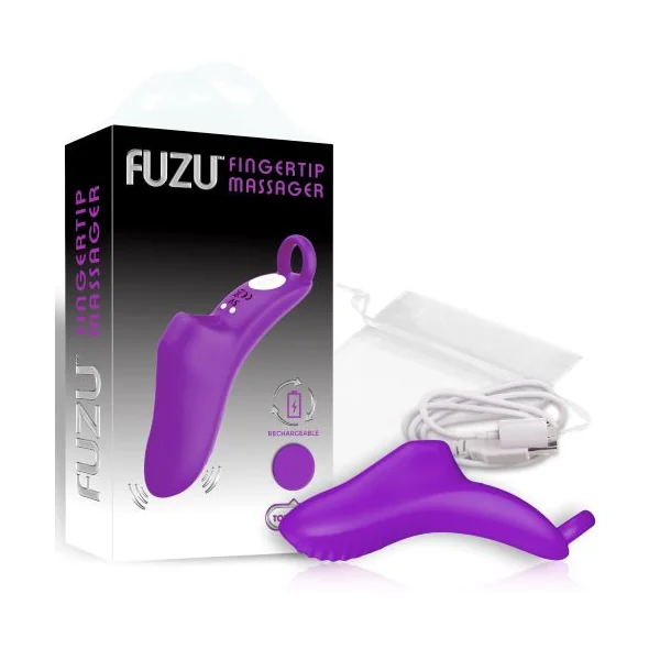 FUZU VIBRATING RECHARGEABLE FINGERTIP MASSAGER PURPLE