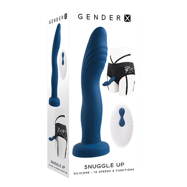 Gender X Snuggle Up Dual Motor Strap On Vibe W-harness - Blue