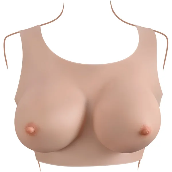 Gender X Undergarments Plate D-Cup Wearable Silicone Breasts - Vanilla