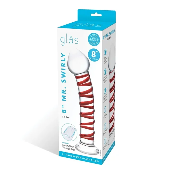 Glas 8″ Mr. Swirly Glass Dildo – Red