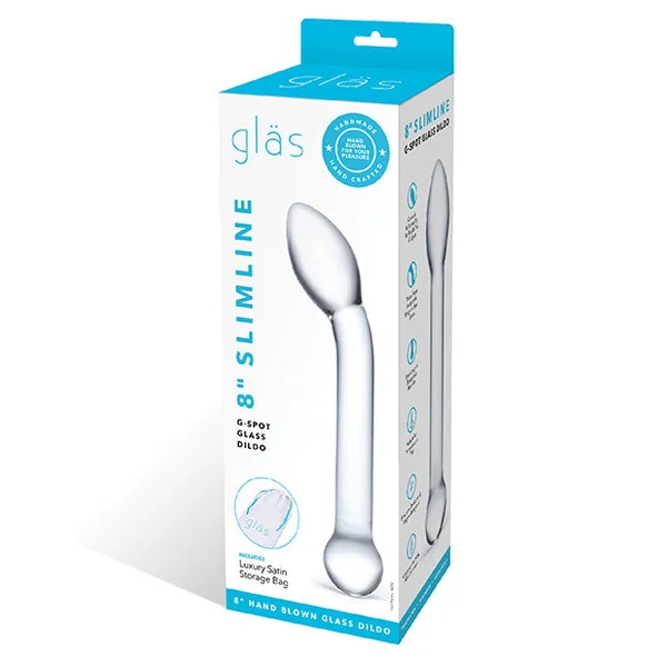 Glas 8" Slimline G-spot Glass Dildo