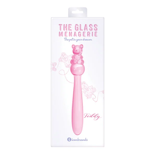 Glass Menagerie Teddy Glass Dildo - Pink
