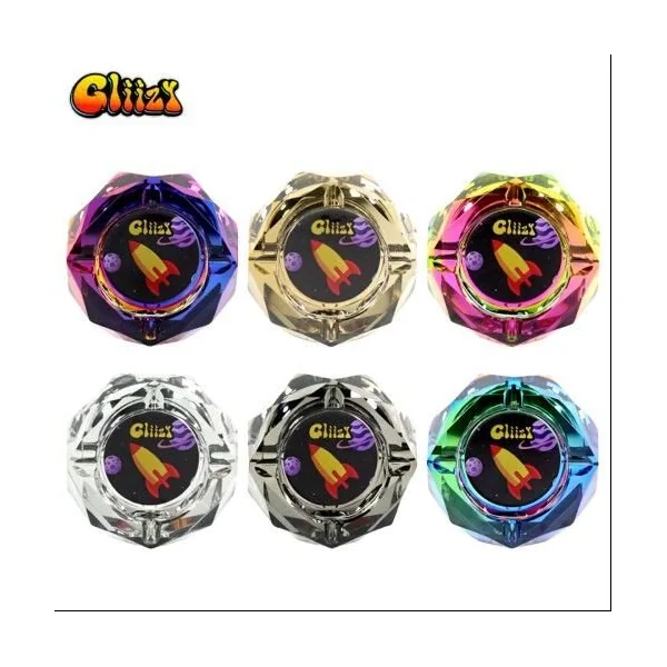 Gliizy Glass High Quality Diamond Ashtray Space Purple Rainbow