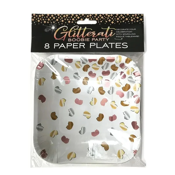 Glitterati Boobie Paper Party Plates 8-Pack