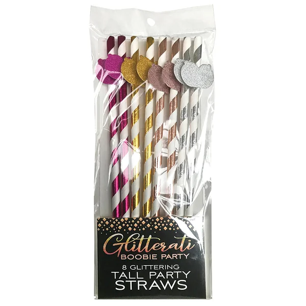 Glitterati Boobie Tall Straws