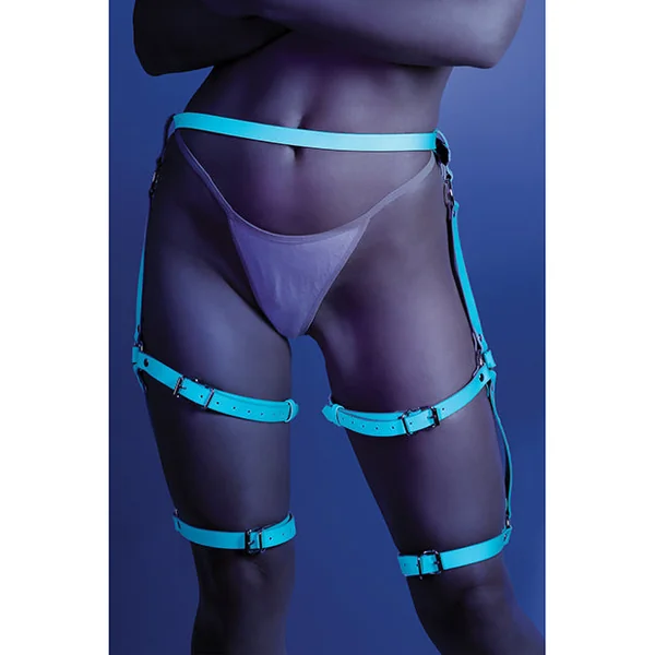 Glow Buckle Up Glow In The Dark Leg Harness Light Blue O-s