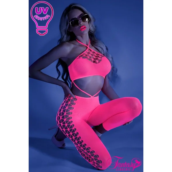 Glow Fishnet Honeycomb Bodystocking by Fantasy Lingerie