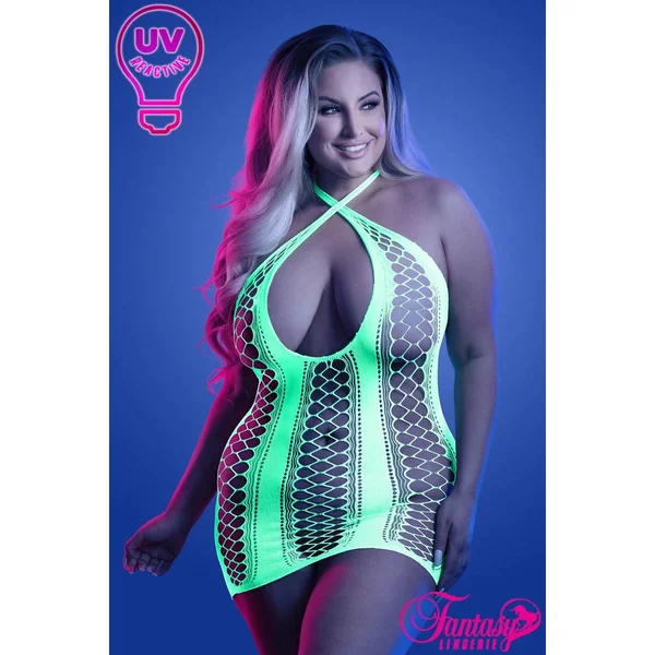 Glow UV Strappy Dress by Fantasy Lingerie