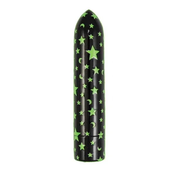 Glow Vibes Seeing Stars Rechargeable Glow-in-The-Dark Bullet – Black/Green