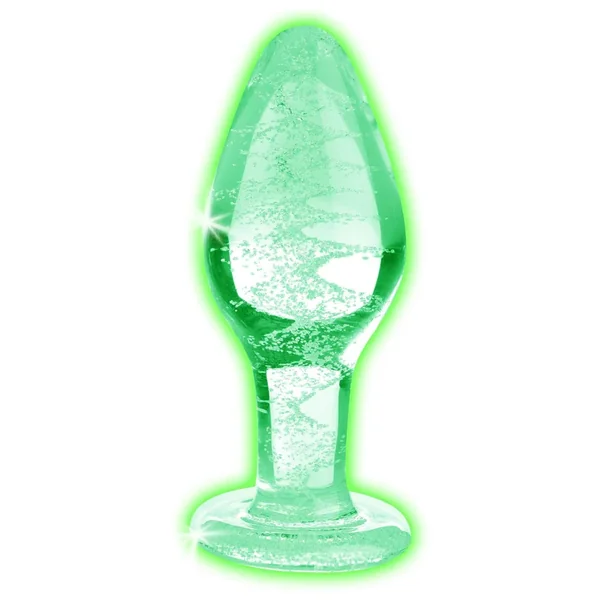 Glow-In-The-Dark Glass Anal Plug – Large