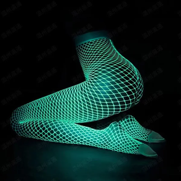 Glow-in-the-Dark Mesh Pantyhose – Sexy Fishnet Lingerie Stockings Set