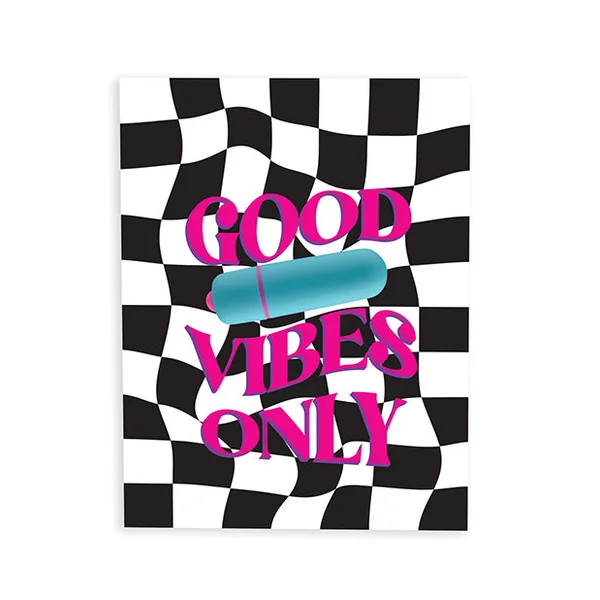 Good Vibes Only Naughty Greeting Card w/Rock Candy Vibrator & Fresh Vibes Towelettes
