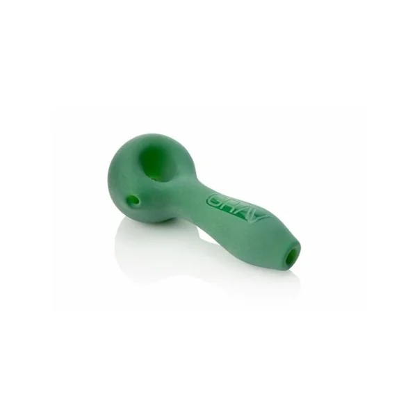Grave Sand Blasted Spoon Hand Pipe Green