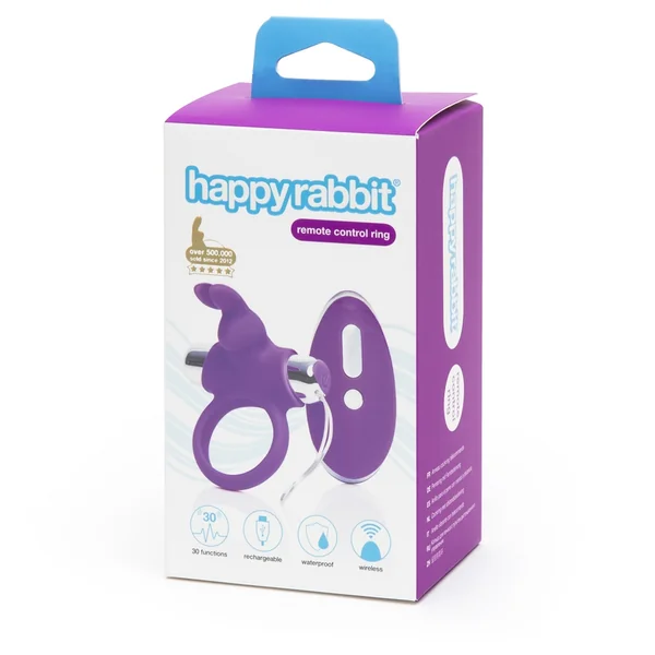 HAPPY RABBIT REMOTE CONTROL COCK RING PURPLE