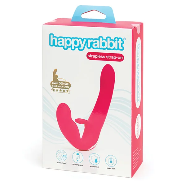 Happy Rabbit Strapless Strap On Rabbit Vibe - Pink