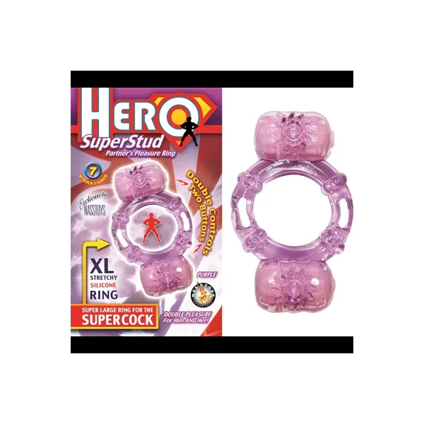 Hero Superstud Partner’s Pleasure Ring-Purplr