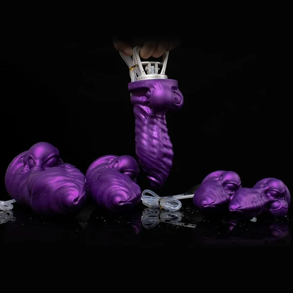 Huge Dragon Dildo Squirting Large Butt Plug – Big Girthy Purple Anal Sex Toys for Women