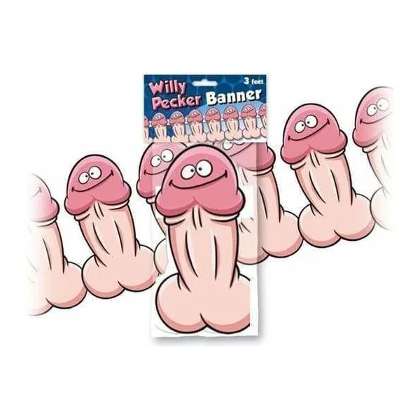 Humor - Willy Pecker Banner 3 Feet