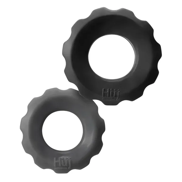 Hunkyjunk COG 2-size Cock Rings, Grey