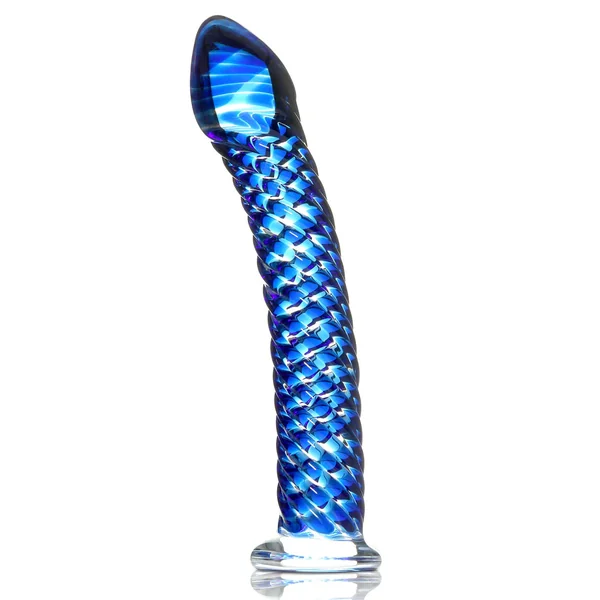 Icicles No. 29 Spiral Ribbed Glass Dildo