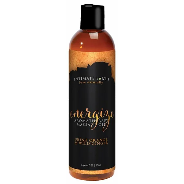 INTIMATE EARTH ENERGIZE MASSAGE OIL 8 OZ