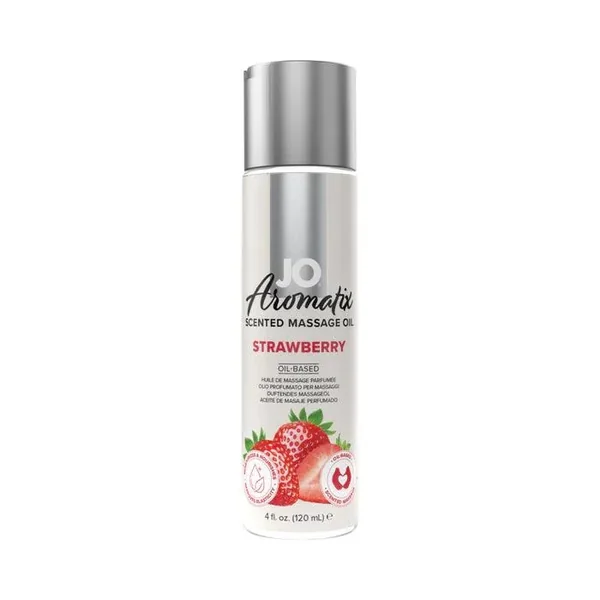 JO Aromatix Strawberry Scented Massage Oil – 4 oz (120 mL)