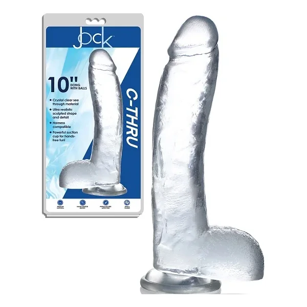 Jock C-Thru 10 Inch Dong With Balls