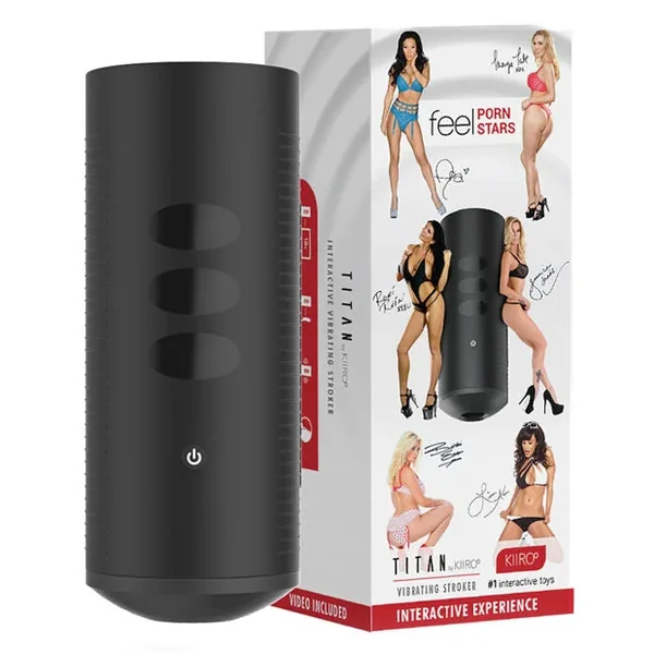 Kiiroo Titan The Experience Interactive Vibrating Stroker Black