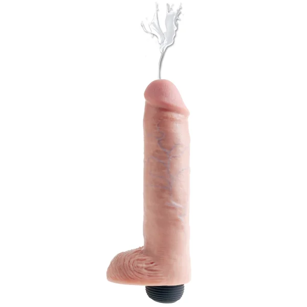 King Cock 10 Inch Squirting Cock With Balls - Light
