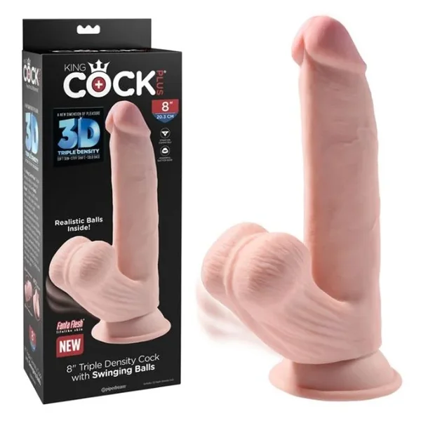 King Cock+ 8″ Triple Density Cock / Swinging Balls Light