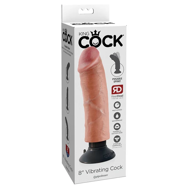 King Cock 8" Vibrating Cock - Light