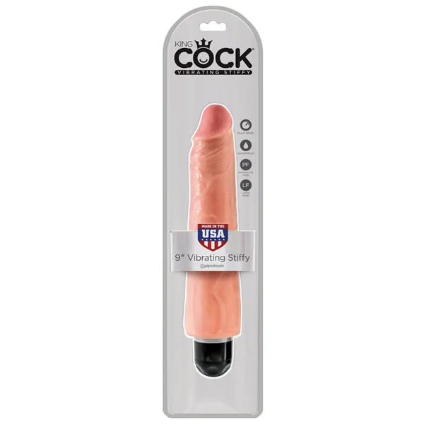 King Cock 9" Vibrating Stiffy - Flesh