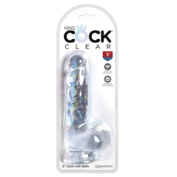 King Cock Clear 6" Cock W-balls