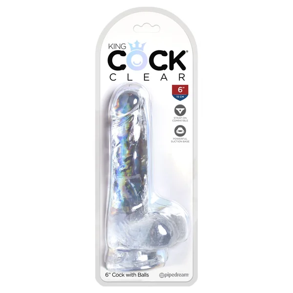 King Cock Clear 6 Inch Cock With Balls