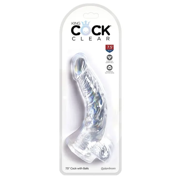 King Cock Clear 7.5″ Cock w/Balls