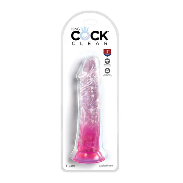 King Cock Clear 8" Cock - Pink